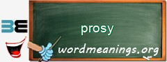 WordMeaning blackboard for prosy